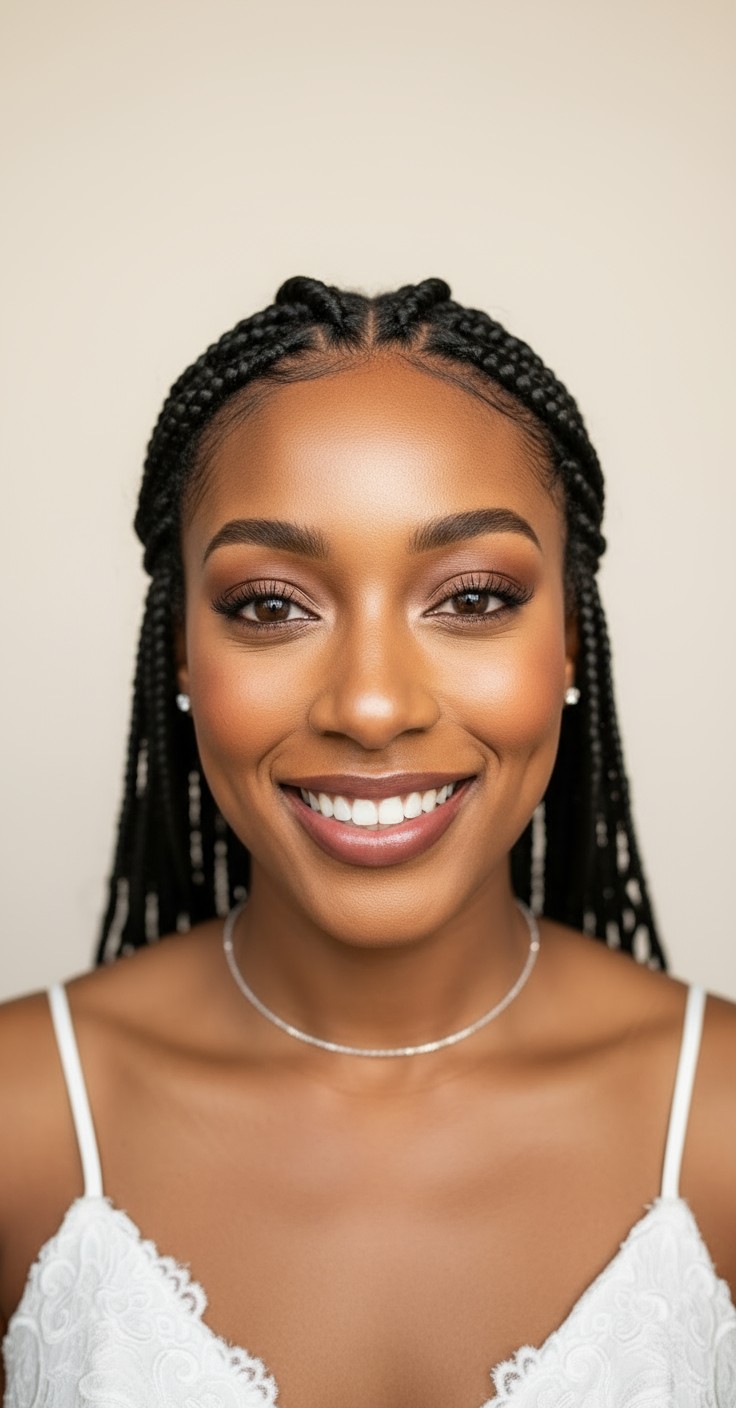 After Half Cornrows Half Braids